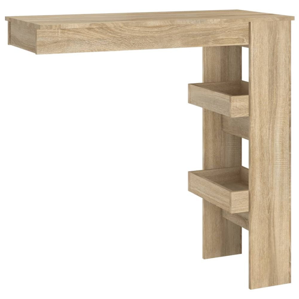Vidaxl Nástenný barový stôl sonoma 102x45x103,5 cm spracované drevo